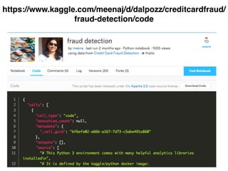 https://www.kaggle.com/meenaj/d/dalpozz/creditcardfraud/
fraud-detection/code
 