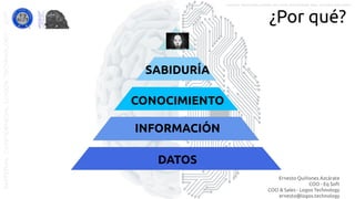 Ernesto Quiñones Azcárate
COO - Eq Soft
COO & Sales - Logos Technology
ernesto@logos.technology
MATERIALCONFIDENCIALLOGOSTECHNOLOGY-2017 LOGOS TECHNOLOGIES es una empresa del grupo EQ SOFT
¿Por qué?
DATOS
INFORMACIÓN
CONOCIMIENTO
SABIDURÍA
 