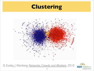 Clustering




D. Easley, J. Kleinberg, Networks, Crowds and Markets, 2010
                                   56
 