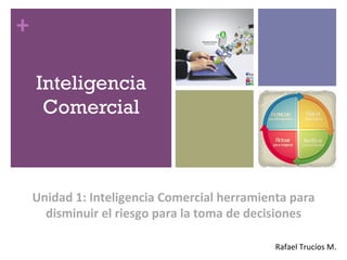 + 
Inteligencia 
Comercial 
Unidad 
1: 
Inteligencia 
Comercial 
herramienta 
para 
disminuir 
el 
riesgo 
para 
la 
toma 
de 
decisiones 
Rafael 
Trucíos 
M. 
 