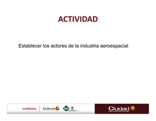 ACTIVIDAD

Establecer los actores de la industria aeroespacial
 