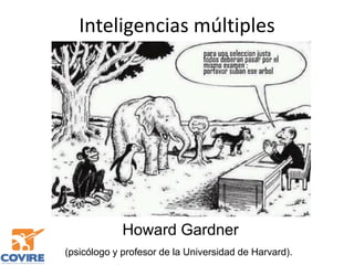 Howard Gardner
(psicólogo y profesor de la Universidad de Harvard).
Inteligencias múltiples
 