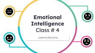 Emotional
Intelligence
Class # 4
Leadership Boot Camp
 
