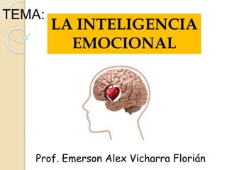 TEMA:
LA INTELIGENCIA
EMOCIONAL
Prof. Emerson Alex Vicharra Florián
 
