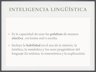 Inteligencias Múltiples - Lingüística
