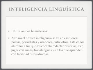 Inteligencias Múltiples - Lingüística