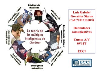 Luis Gabriel
 González Sierra
Cod:20112120078

  Habilidades
 comunicativas

  Curso: A/V
    0V11T

     ECCI
 