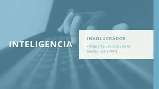 INVOLUCRADOS
• Piaget “La psicología de la
inteligencia” (1947)
INTELIGENCIA
 
