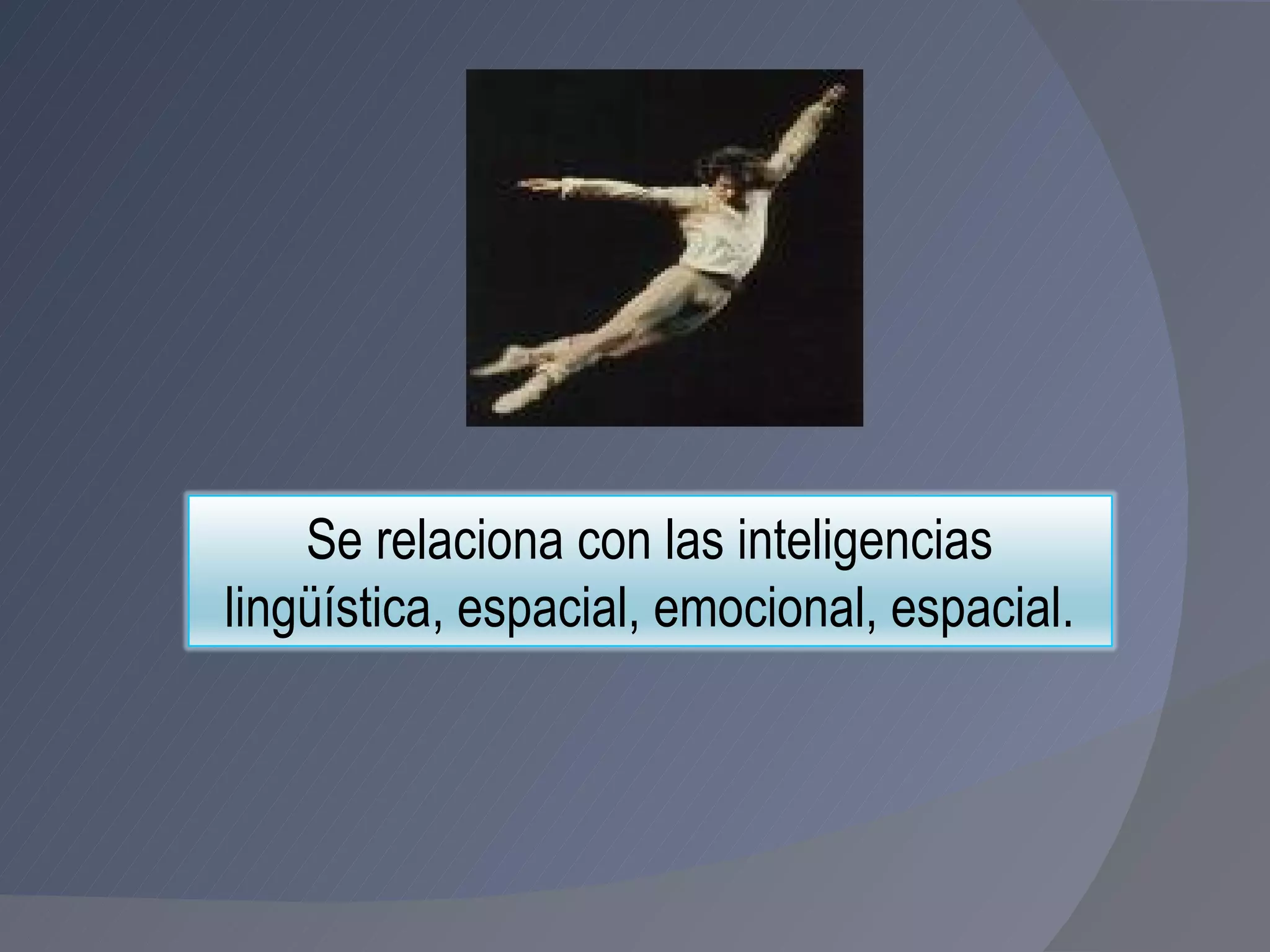 Se relaciona con las inteligencias lingüística, espacial, emocional, espacial. 
