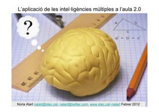 L’aplicació de les intel·ligències múltiples a l’aula 2.0




Núria Alart nalart@xtec.cat, nalart@twitter.com, www.xtec.cat~nalart Febrer 2012
 