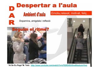 Emotiu,relaxat, motivat, feliç…

           Dopamina, amigdala i reflexió




“Ai Se Eu Pego”M. Teló: http://www.youtube.com/watch?v=xTQ3EhEb5hw&feature=fvsr
 