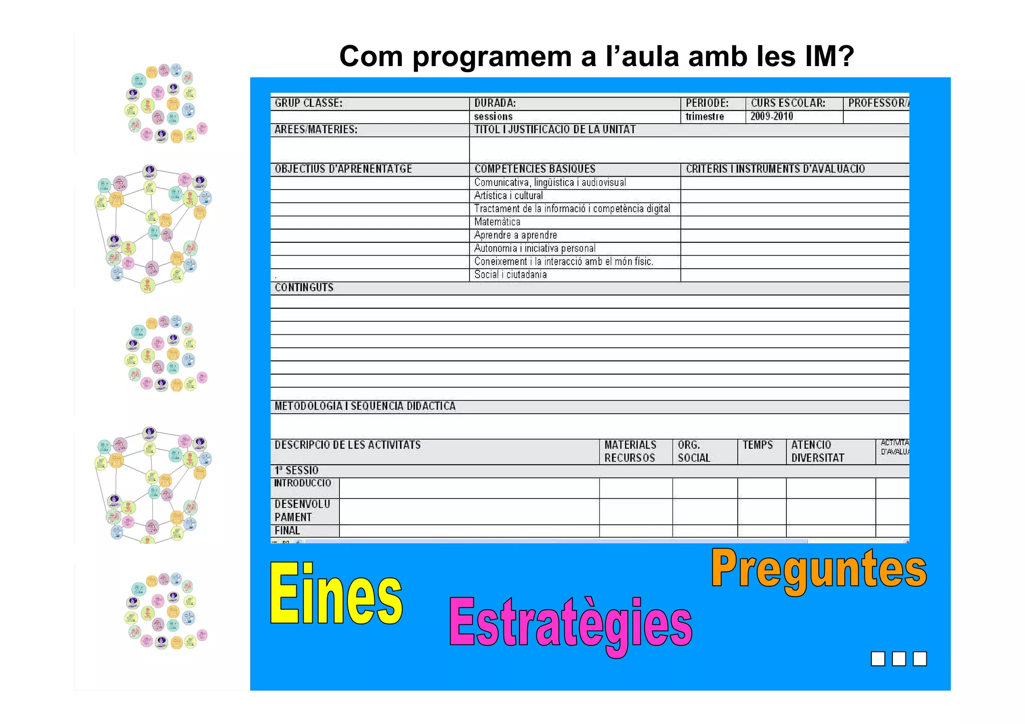 Com programem a l’aula amb les IM?
 