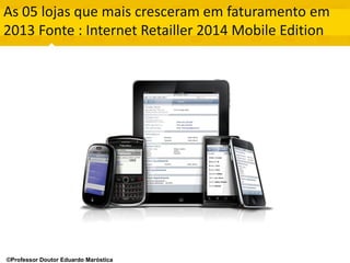 As 05 lojas que mais cresceram em faturamento em
2013 Fonte : Internet Retailler 2014 Mobile Edition
©Professor Doutor Eduardo Maróstica
 