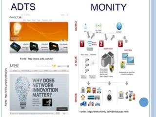 ADTS                                       MONITY




                                        Fonte: http://www.adts.com.br/
Fonte: http://www.juniper.net/us/en/




                                                                         Fonte: http://www.monity.com.br/solucao.html
 