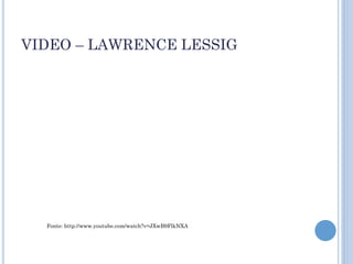 VIDEO – LAWRENCE LESSIG




  Fonte: http://www.youtube.com/watch?v=JXwB9FlkNXA
 