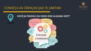 CONHEÇA AS CRENÇAS QUE TE LIMITAM
VOCÊ JÁ PENSOU OU DISSE ISSO ALGUMA VEZ??
?
 