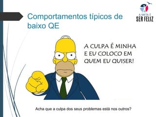 Comportamentos típicos de
baixo QE
Acha que a culpa dos seus problemas está nos outros?
 