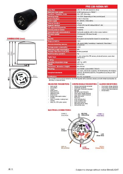 inteliLIGHT-FRE-220-NEMA-M1-LTE-M-compatible_-luminaire-controller-data ...