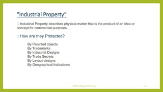 “Industrial Property”
Industrial Property describes physical matter that is the product of an idea or
concept for commerci...