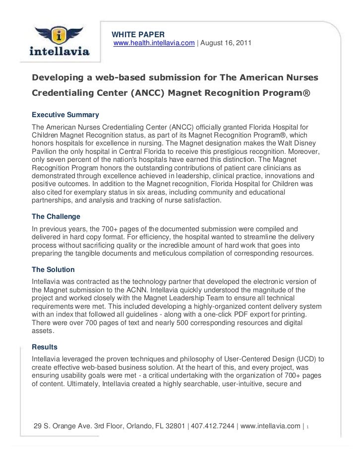 Developing A Web based Submission For The American Nurses Credentialing Developing a web based submission for the american nurses credentialing