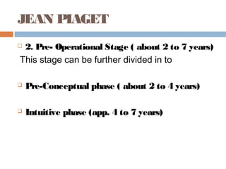 Intellectual cognitive development theory of piaget PPT