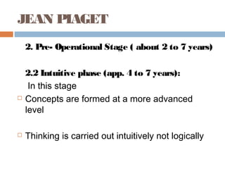 intuitive phase piaget