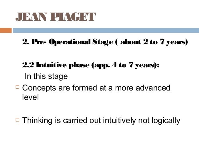 intuitive phase piaget