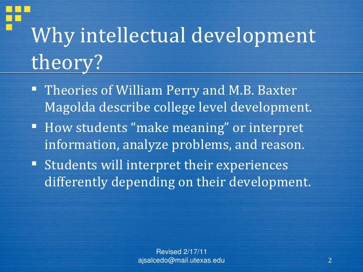 Intellectual Development Theory 101 for Student Advisors