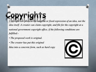 Copyrightable Items Intellectual properties | PPTX