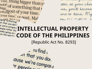What Is Intellectual Property Code Example INTELLECTUAL PROPERTY CODE OF THE PHILIPPINES.pptx.pptx