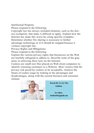 Intellectual PropertyPlease respond to the followingCopyr.docx