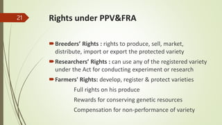 Farmers Rights Vs Researchers Rights Intellectual property right | PPTX
