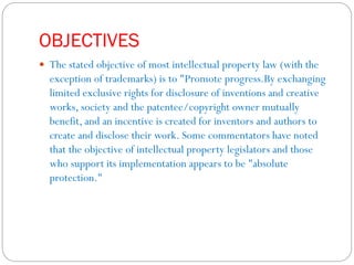Obgitives Ipr Intellectual property rights | PPTX