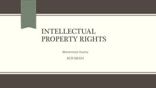 INTELLECTUAL
PROPERTY RIGHTS
Muhammad Usama
BCSF16E024
 