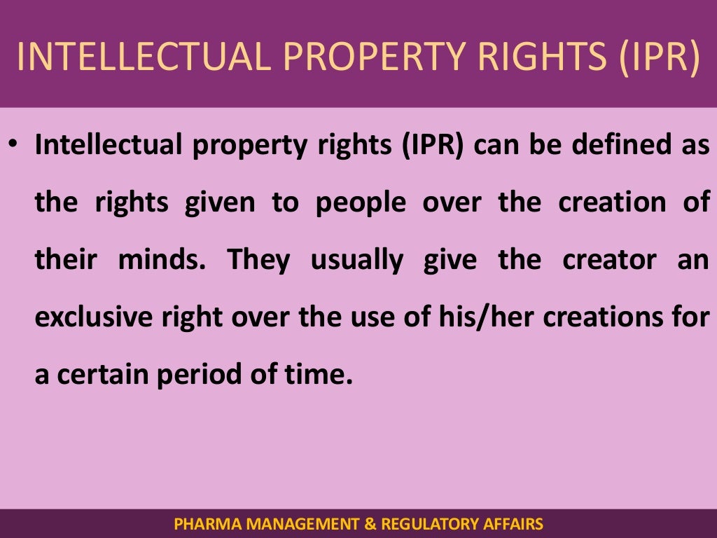 Intellectual property rights & Patent filing Procedures