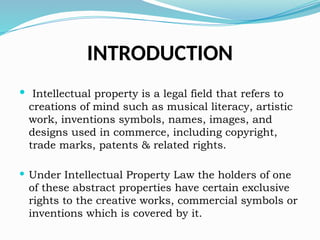 Intellectual Property Rights Introduction INTELLECTUAL PROPERTY RIGHTS 1_071200.pptx