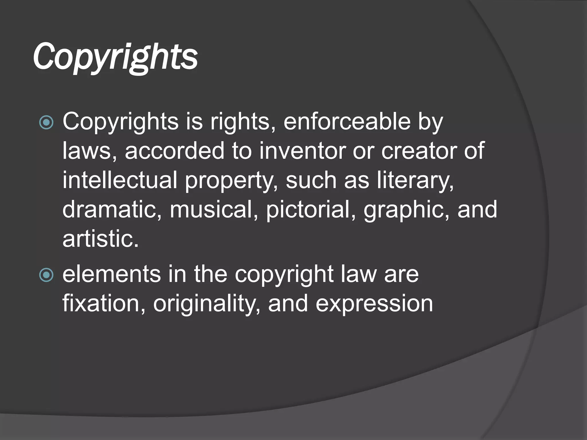 Intellectual property rights in cyberspace | PPTX