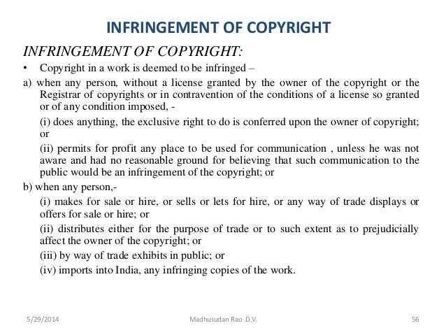 infringement of copyright infringement