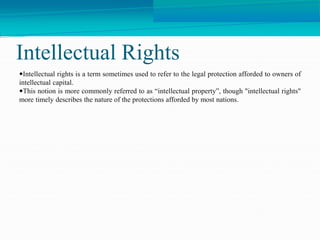Intellectual rights ppt | PPT