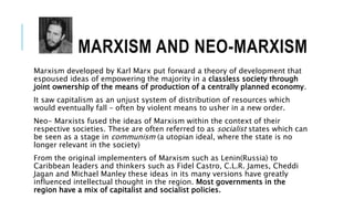 Marxism Development Intellectual traditions - Caribbean Studies | PPTX