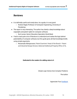 Professor Ragel Intellectual Property Rights (IPR) of Computer Software | PDF