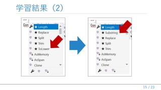 / 23
学習結果（2）
15
 