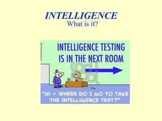 INTELLIGENCE What is it? 