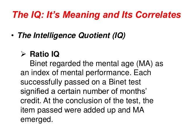 the assessment of intelligence