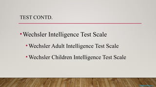 Overview of Intelligence: Definitions, Types, and Testing Methods | PPTX
