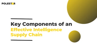 Key Components of an
Effective Intelligence
Supply Chain
 