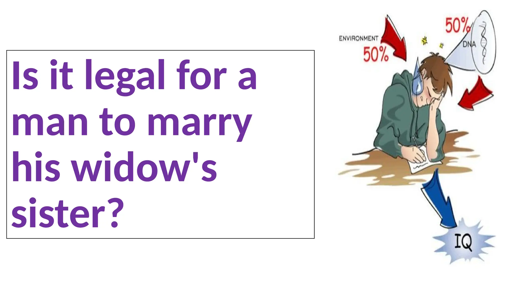 Is it legal for a
man to marry
his widow's
sister?