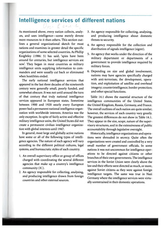 Intelligence role in national security | PDF