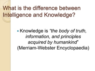Intelligence structure (types) | PPTX