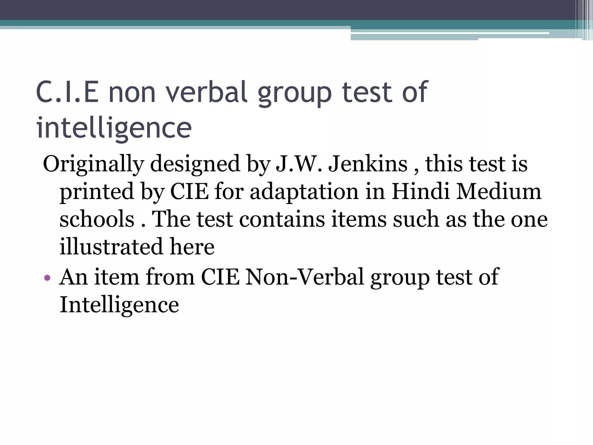 Intelligence tests | PPTX